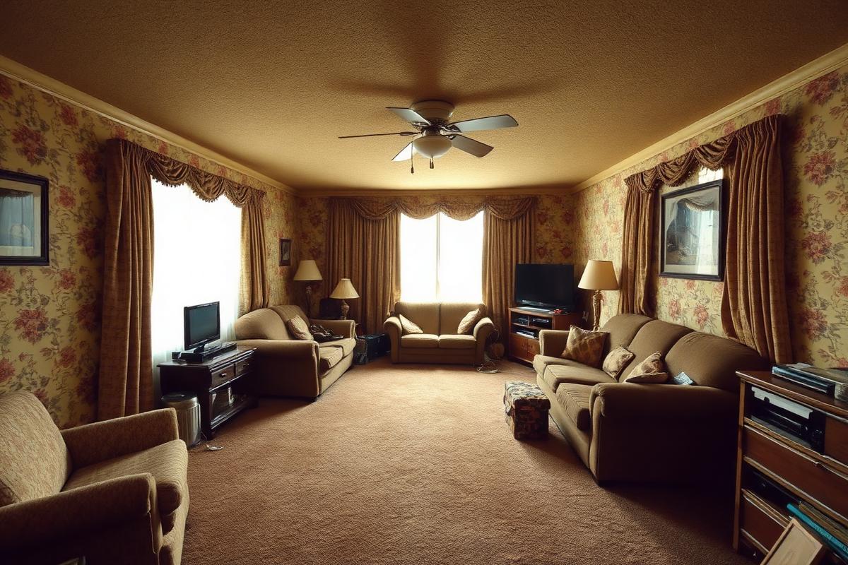 Estate contents, carpet and forty years of smoke — before